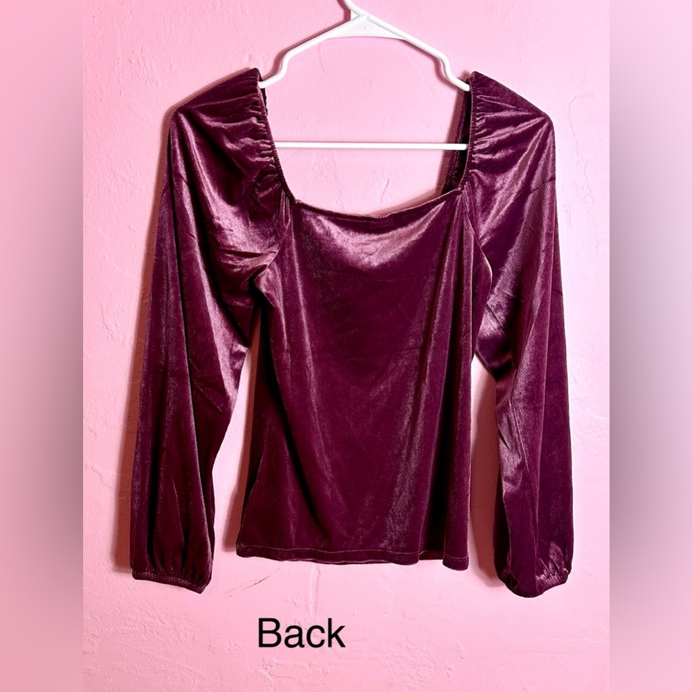 Velour Squareneck Gap Top NWT, Maroon Color, Small, Perfect Condition - Picture 2 of 6